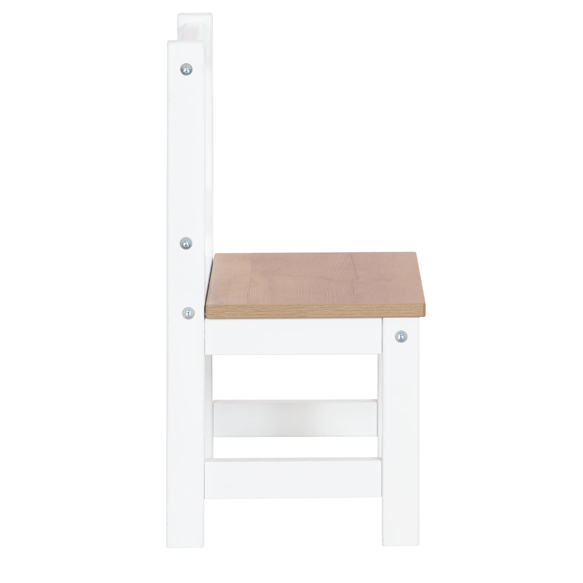 roba Ensemble Table et 2 Chaises Enfants Woody - Plateau et assises en Aspect Bois - Résistants aux Rayures - pour Filles et Garçons de 2 Ans et Plus - Blanc