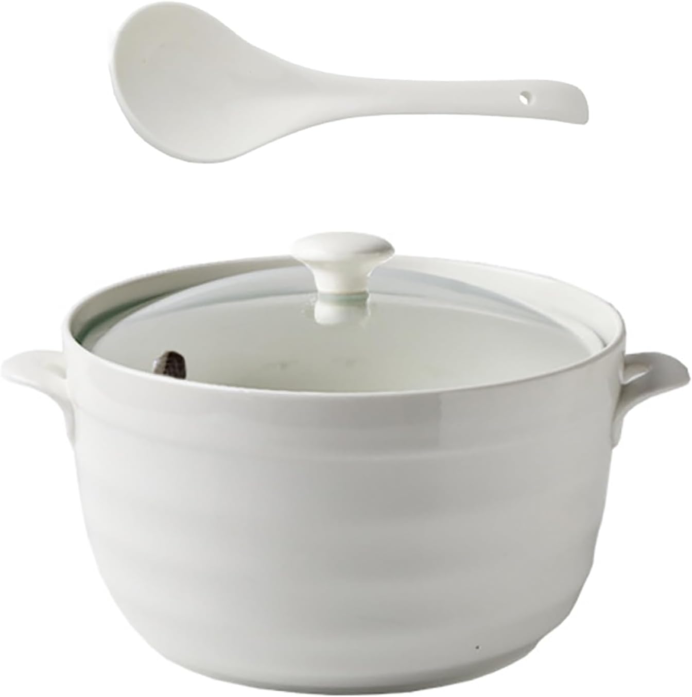 Large Ceramic Soup Tureen with Glass Lid Ceramic Serving Soup Tureen Bowls with Glass Lid for Restaurant, Home Kitchen Decoration - Cute Covered Tureen,2.2L