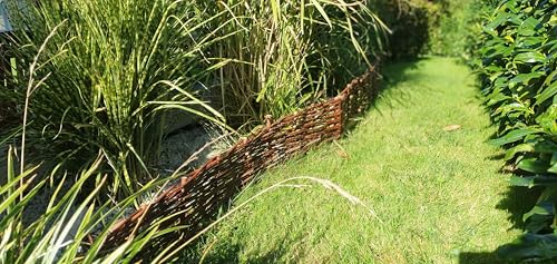Beeteinfassung Weide 30 cm x 60 cm 5er Set - Weiden Steckzaun als Beetumrandung oder Gartenabgrenzung