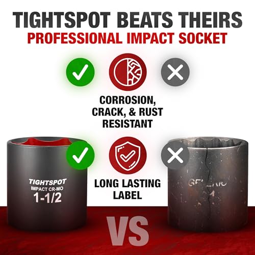 Image of TIGHTSPOT 1 /2 inch Dr 1 1 /2 Inch Shallow Socket, Anti-Round 6-Pt, CRMO Steel