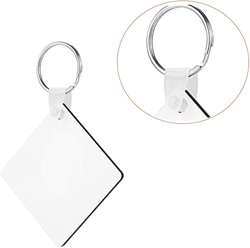 Miniatura 3 de hefei Llavero de transferencia de calor de doble cara para sublimación DIY, llaveros de tablero duro de madera, llavero de MDF blanco para prensa de