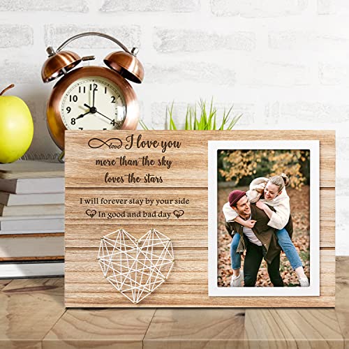 Kullder Personalized Couple Picture Frame Romantic Gifts Anniversary For Boyfriend From Girlfriend Husband Gift From Wife Present Rustic Engraved Wooden Photo Frame Fits 4X6 #TOP4
