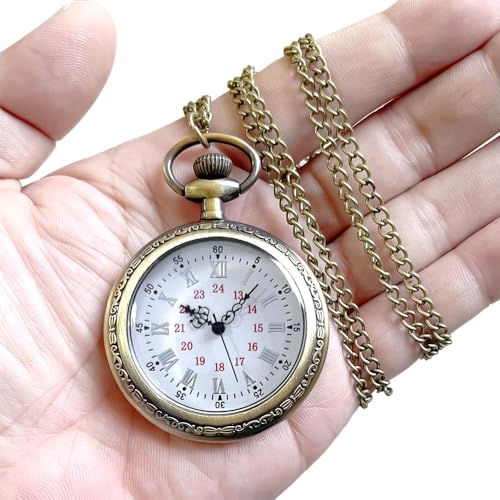Image of Vintage Quartz Pocket Watches for Men with Chains, Analog Pocket Watch for Women, Gifts for Dad /Grandpa Gifts for Him for Birthday