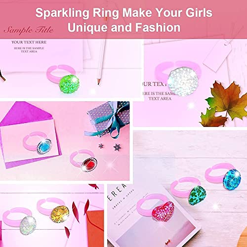 Little Girl Jewel Rings In Box, Adjustable, No Duplication, Girl Pretend Play And Dress Up Rhinestone Rings Stocking Stuffers (36 Lovely Ring) #TOP2