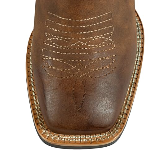 SheSole Extra Wide Calf Cowboy Boots for Women - Square Toe & Classic Stitching with Earth Tones, Removable Cushion Insoles | Roomy Comfort for Full-Figured Calves3