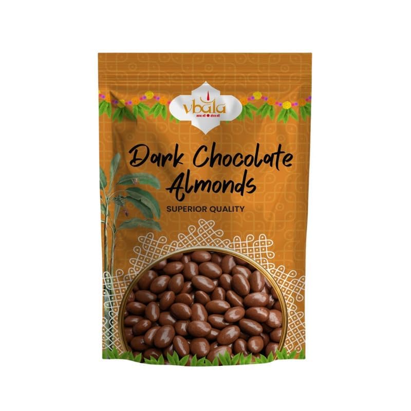 Image of Vbalaa Dark Chocolate Almonds 300gm | 100% Natural & Pure | No Added Preservatives, Colors & Artificial Flavours | Rich in Nutrition | Ideal for Snacking & Gifting