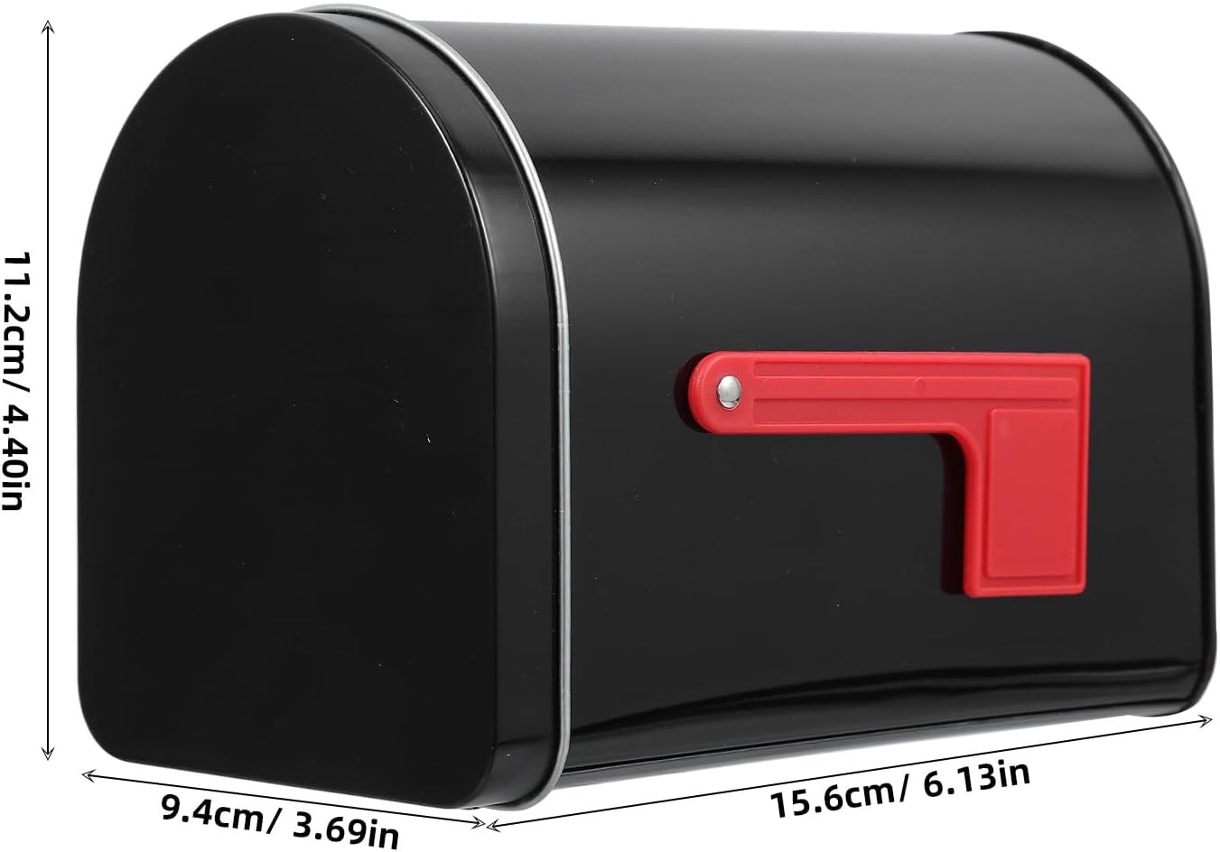 Tinplate Mailbox Toy for Kids Small Metal Mailbox with Raised Signal Flag Mail Box for Kids Playhouse DIY Santa and Valentine Gift Box 6.14 X 4.40 X 3.70 in image 3
