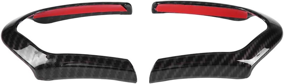 2Pcs Steering Wheel Trim Car Panel Frame Trim Carbon Fiber Cover Trim