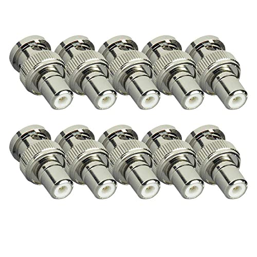Conectores BNC macho a RCA hembra, pack de 10 miniatura 1