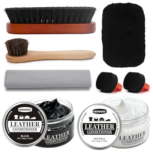 WERNMIND Schwarze Neutral Schuhcreme Lederpflegemittel Pflegt und regeneriert Schuhputzset Reiniger Couch Stiefel Taschen 3,52 OZ
