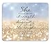 Rainbow Glitter Mouse Pad Bible Verse proverbs 31:25 She is Clothed in Strength And Dignity And She Laughs Without Fear of the Future Rectangle Non-Slip Rubber Mouse pad