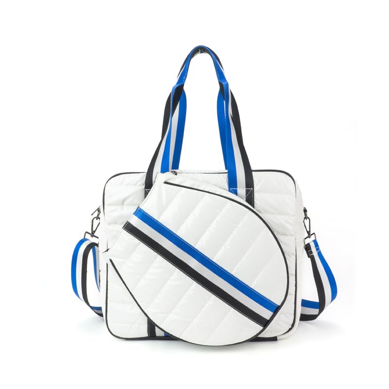 The Brooke | Tennis Puffer Duffel Sport Bag (White)
