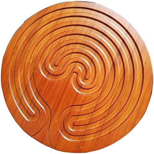 Finger Labyrinth Wood Board, for Meditation & Mindfulness, for Stress & Anxiety Relief, Attention Management, for Kids to Seniors to Find Calm & Focus, 12-1/2", Eco-Friendly, Bonus LabyrinthLady Book