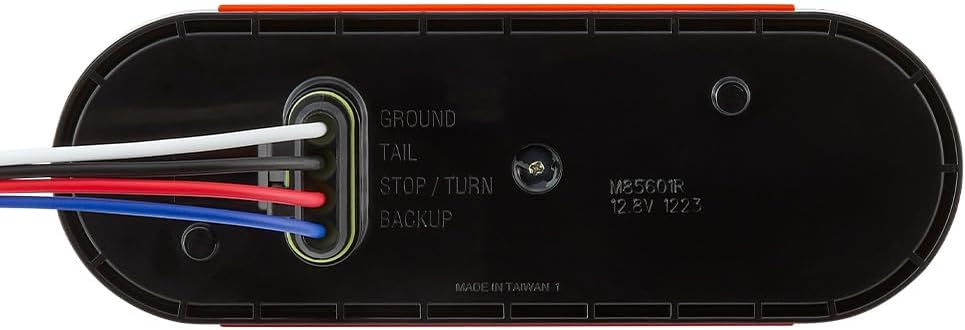 Maxxima M85601R 6” Oval LED Stop/Turn/Tail and Back-Up Light, Grommet Mount, 4-Pin DryFit Connector & Pigtail, DOT Compliant, Acrylic Lens & ABS Housing, 12.8V