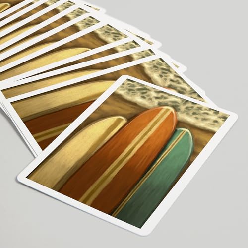 Baraja de 52 cartas tamaño póker Surfboards óleo miniatura 5