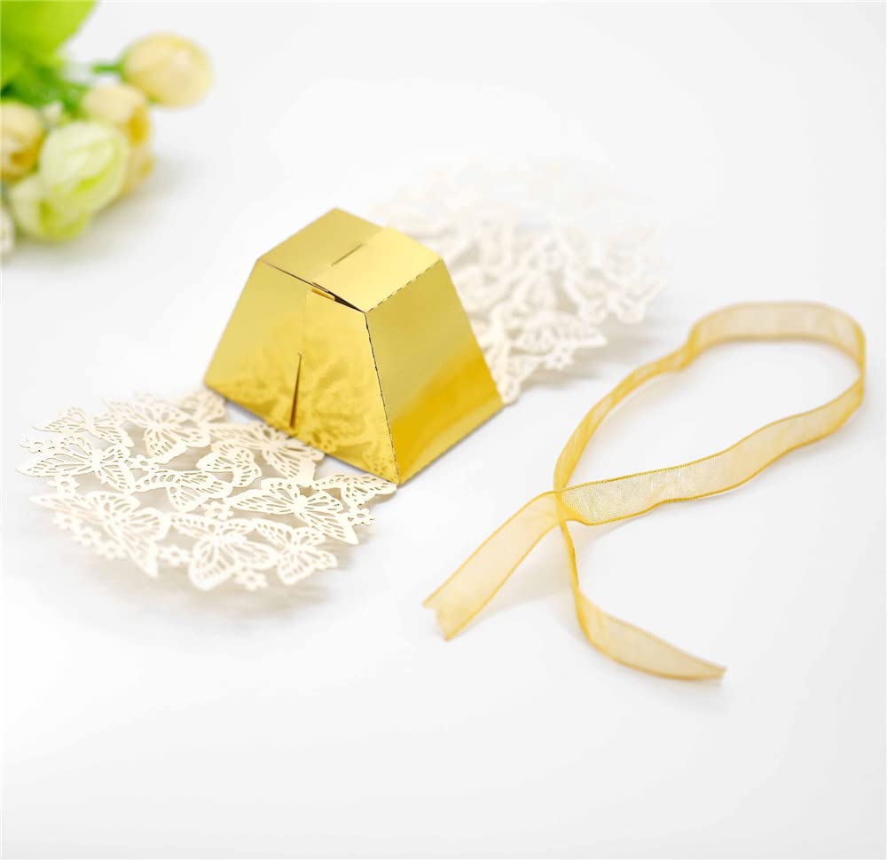 Szczęśliwe pudełko z cukierkami Pudełka na upominki weselne Papierowe pudełko na cukierki Pudełko na przysmaki Motyl Puste pudełko na prezent na ślub Baby Shower Świąteczne przyjęcie dla gości 50 szt.