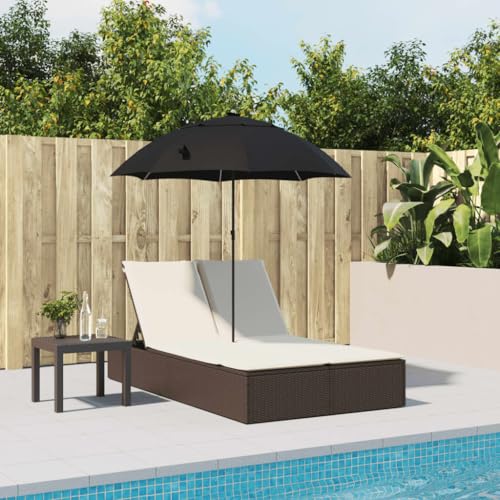 Chaise longue double rotin synthétique réglable extérieur résistant