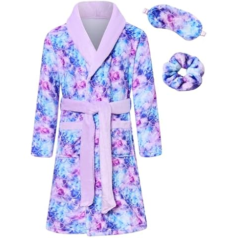 Funnycokid Girls Mermaid Robe Set Cover
