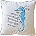 Decorative Printed Sea Horse with piping Pillow COVER 18" Blue