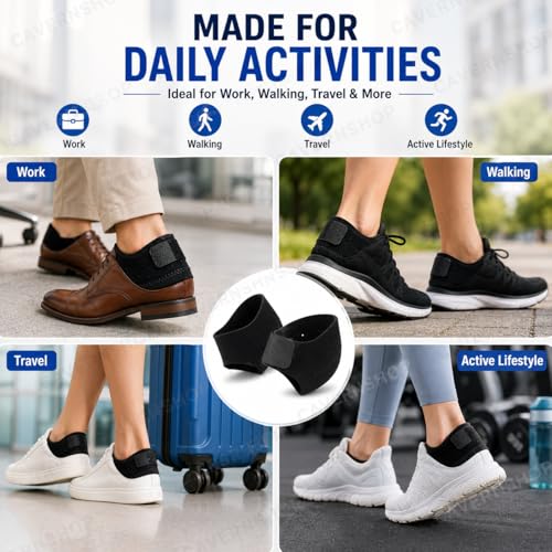 Image of Silicone Gel Heel Cups, Black, Men & Women | Soft Heel Cushion Pads, Breathable Design, Adjustable Heel Protector Support, For Daily Wear, Walking, Shoes & Foot Comfort