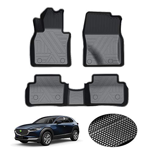 KUST Floor Mats for 2020-2025 2026 Mazda CX-30 All Weather Floor Liners TPE Front Rear 2 Row Car Mats for CX30 Accessories High Edge Non-Slip