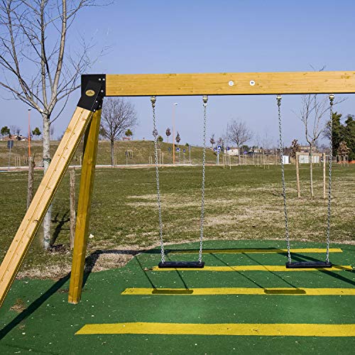 MIXXIDEA 2 Swing Set Brackets for Swing Set A-Frame Heavy Duty with All Mounting Hardware, Black (2 Brackets-Black) - image 7