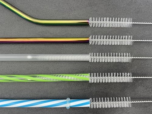 5 Stück 30cm Strohhalm Bürste Trinkhalmbürste extra lang Reinigungsbürste Röhrchenbürste