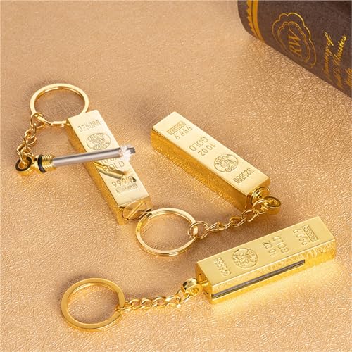 Encendedor permanente de pedernal con llavero, dorado miniatura 7