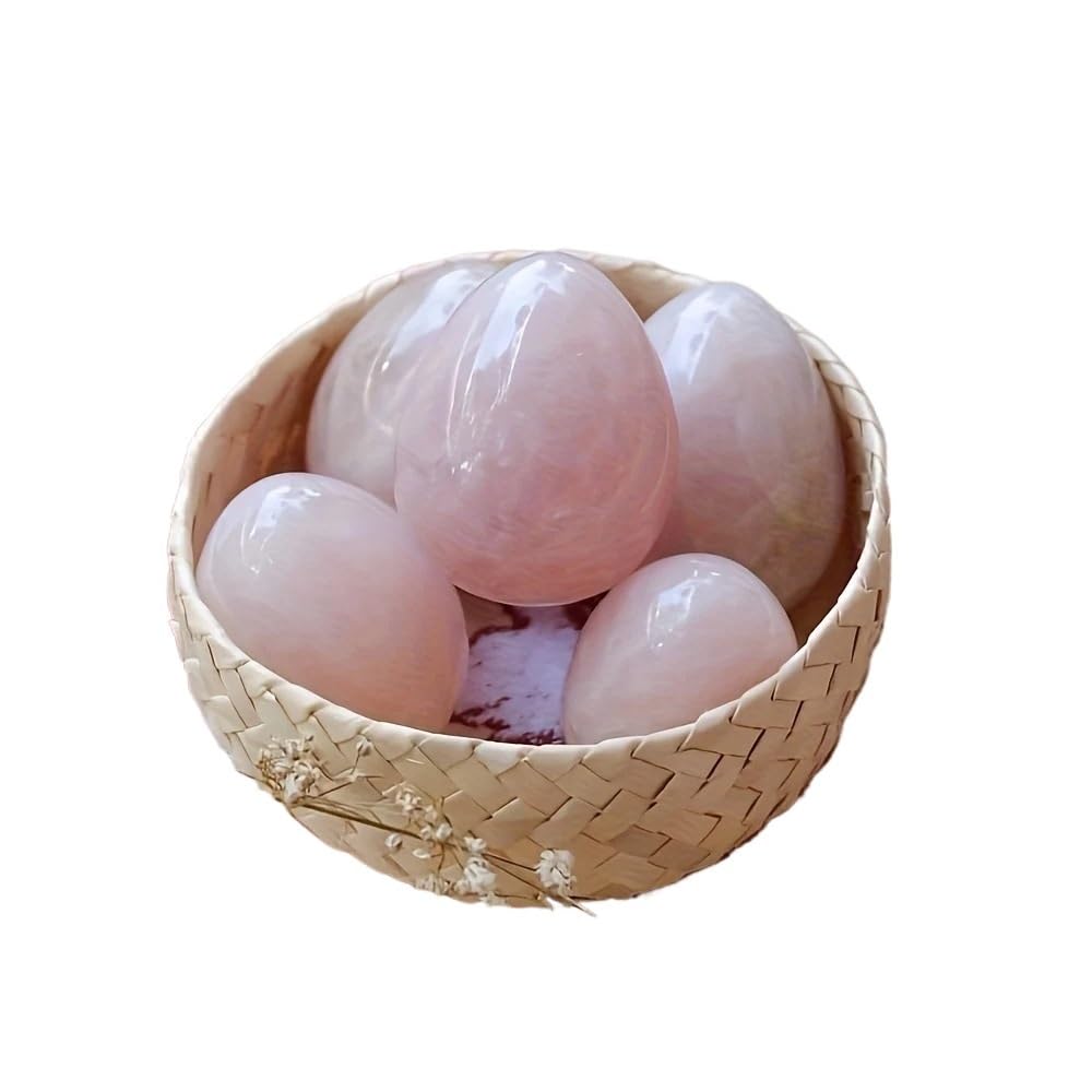 AARTERZZA 1pc 300-400g Rose Quartz Water Egg Carving Hand Polished Gemstone for Jewelry Making