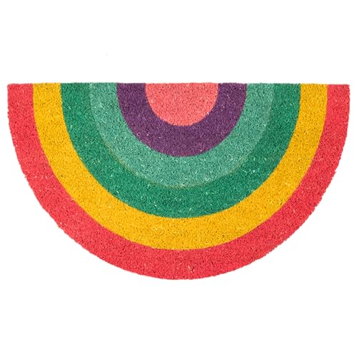 Fisura – Felpudo Entrada casa con Formas. Felpudo Original de Coco con Base Antideslizante de PVC. Medidas: 70 x 40 cm. (Arcoiris, Multicolor)