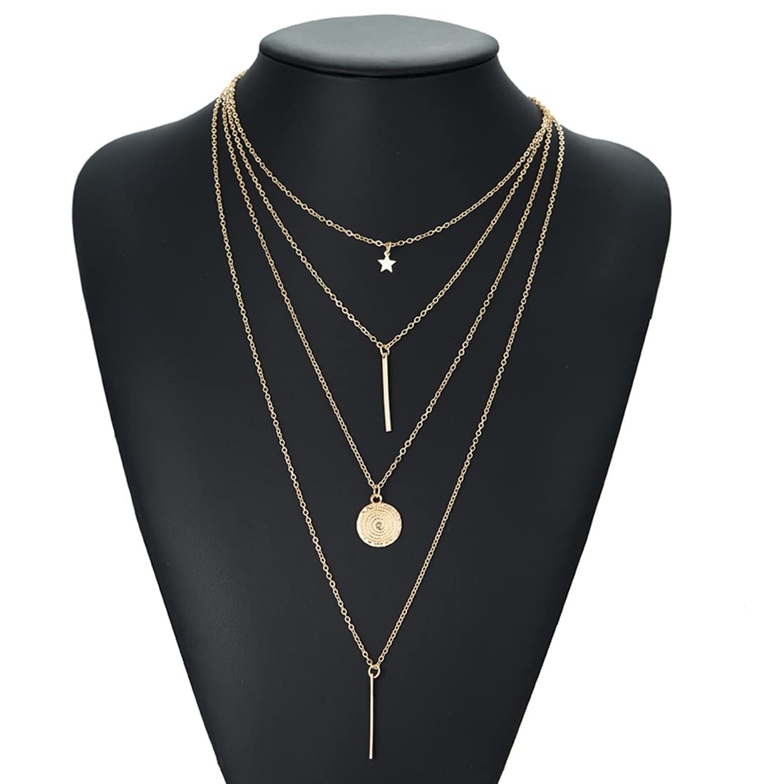 Gold-Plated Layered Necklace Set