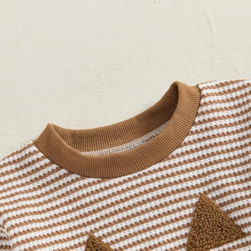 Toddler Baby Boy Girl Halloween Outfit Long Sleeve Stripes Pumpkin Sweatshirt Pants Set Infant Fall Winter Clothes4