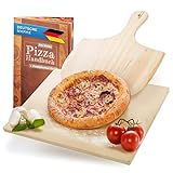 GOODS+GADGETS Pizzastein und Pizzaschieber Deluxe Set - Pizzaschaufel & Backstein aus Cordierit 3-TLG Set, für Backofen und Gas-Grill