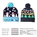 2 Pack LED Light Up Hat Beanie Knit Cap, Unisex Winter Snow Hat Sweater Ugly Holiday Party Beanie Cap,with 6 Colorful Lights LED