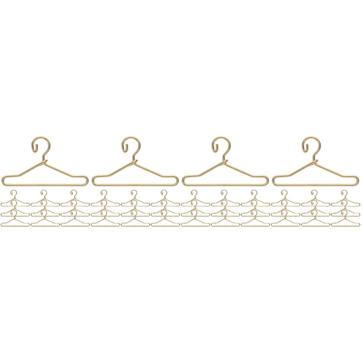 PRETYZOOM 40 Pcs Mini Hangers Decors Doll Gown Dress Outfit Holders Lifelike Tiny Hangers Doll Clothes Set