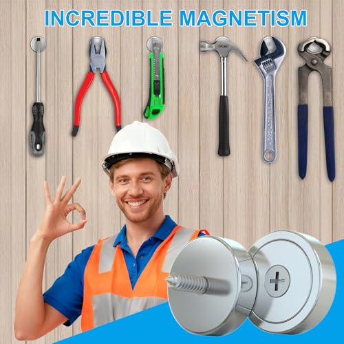 10Stück 20kg Magnete Neodym Magnet Stark Mit Loch - 25mm Extra Starke Magnetic Rund Starker Halt Magneten, Topfmagnet mit Flach Selbstklebend Metallplättchen (10 Stück 25mm magnets)