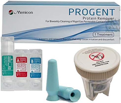 Menicon Progent 1 Treatment Gas Permeable Contact Lens Cleaner, Large Diameter Lens Case and DMV Scleral Contact Lens Remover Inserter Bundle of 3 Items