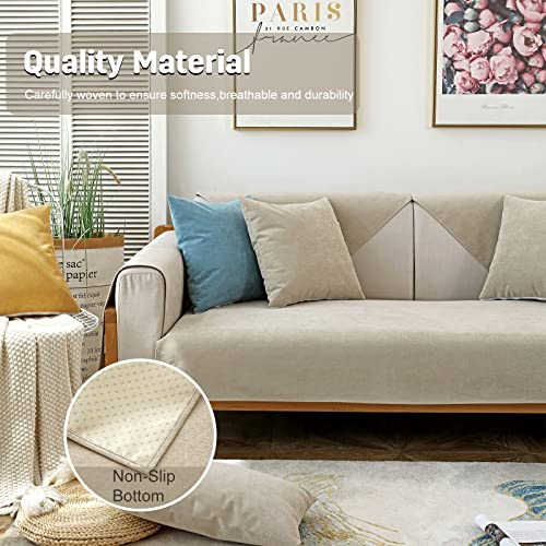 VanderHOME Solid color sofa cover 1/2/3/4 Seater Nano waterproof sofa slipcovers with various sizes Anti Slip Furniture Protector Sofa Cover Armchair covers for dog pets 70 * 70cm-khaki (FL-1ACWf024) - Image 4