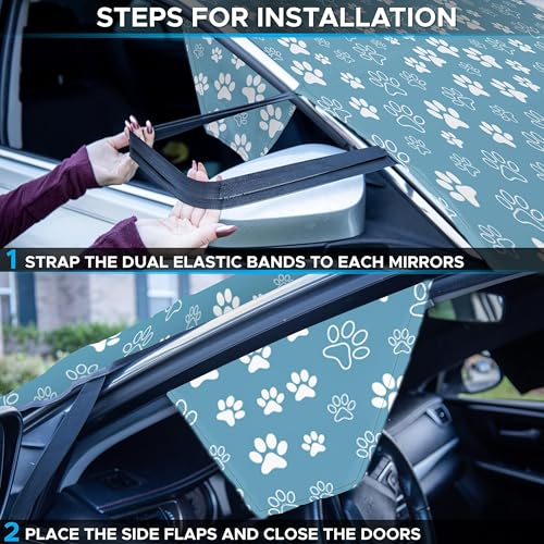 Image of Autovir Car Windshield Cover for Ice and Snow | Oxford Fabric Windshield Cover Snow Car Cover |Water, Heat & Sag-Proof Car Windshield Snow Cover |Winter Windshield Covers