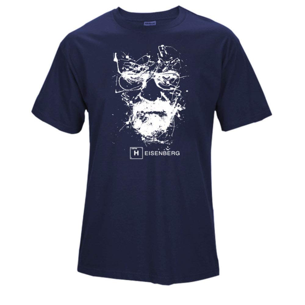 Camiseta de algodón para hombre manga corta ligera estampado Nav talla S 2