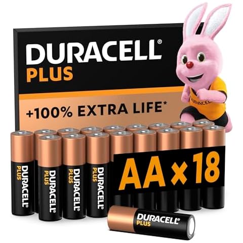Duracell Plus AA Batteries (18 Pack) - Extra Life Cover