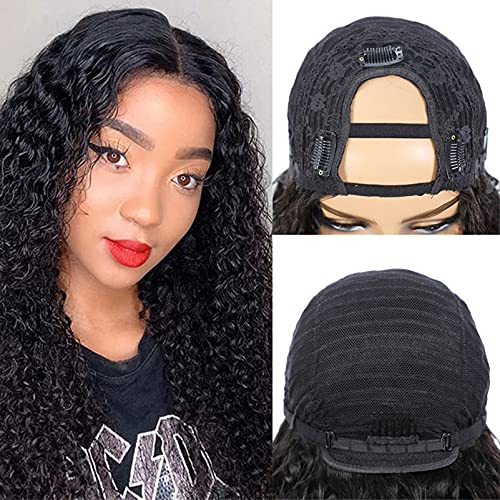 Aiokrtse Peruvian Virgin Hair U-Part Wig Kinky Curly Human Hair Wigs Natural Color 18 inches, U Part Wig Kinky Curly - Image 2