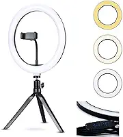 Anel Ring Light Led 20cm Com Tripé Celular Iluminação Maquiagem Selfie Youtuber Gravação Vídeo Live Profissional Make Luz Branca Suporte Flexível Fotografia Estúdio Retrato