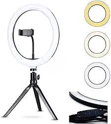 Anel Ring Light Led 20cm Com Tripé Celular Iluminação Maquiagem Selfie Youtuber Gravação Vídeo Live Profissional Make Luz Branca Suporte Flexível Fotografia Estúdio Retrato
