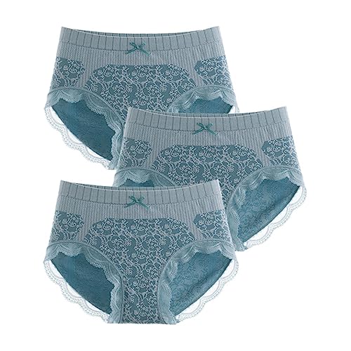 Culottes en coton pour votre quotidien : lot de 3 dessous taille haute confort bleu