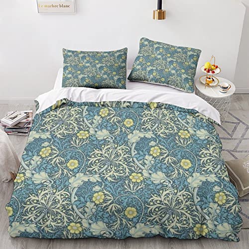 TNFHSOFT Housse De Couette 3D Flower,Aquarelle Florale Florale Literie Et Taie d'oreiller en Microfibre,3 Pièces,Parure De Lit en pour Adultes Adolescent Enfants...
