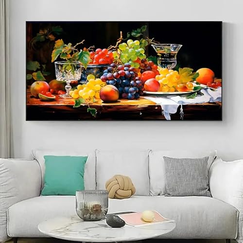 Affiche murale fruits et vin rouge pour une déco de salle à manger chaleureuse