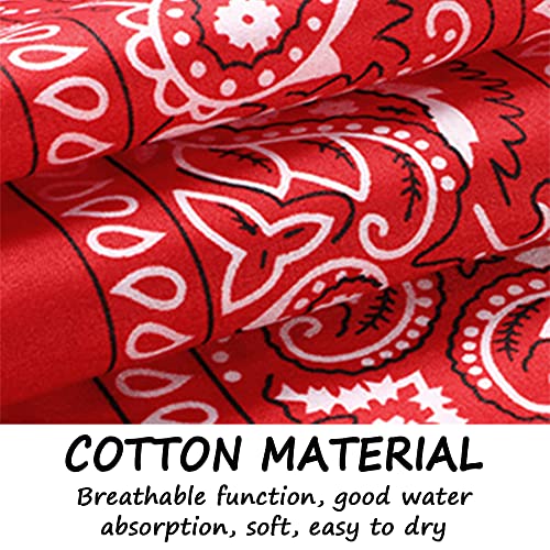 Bandana Kopftuch ,6 Farben 100% Baumwolle Neckerchief Paisley Muster,6er Halstuch Biker Nikki Tuch Haar Schal Vierecktuch für Damen und Herren
