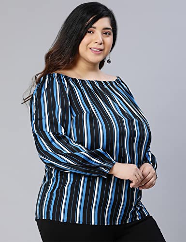 Image of oxolloxo Color Paneled Full Sleeve somen Plus Size top