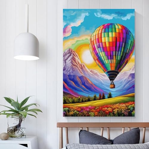Cuadro de globo aerostático pinturas murales póster impresiones lienzo para dormitorio 5